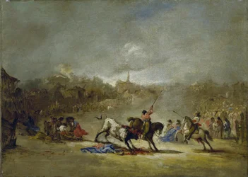 Suerte de varas. Öl auf Leinwand